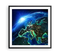 Affiche Poster 60x60cm Tableaux Image Photo Nuit espace monde vue Wall Art