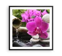 Affiche Poster 60x60cm Tableaux Image Photo Orchidée bambou décoration spa Art