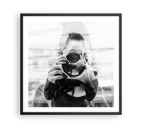 Affiche Poster 60x60cm Tableaux Image Photo Photographe Noir Et Blanc Double Art