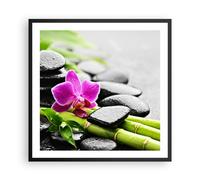 Affiche Poster 60x60cm Tableaux Image Photo Plante pierres bambous spa Wall Art