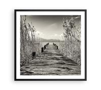 Affiche Poster 60x60cm Tableaux Image Photo Pont Jetée Sépia Wall Art