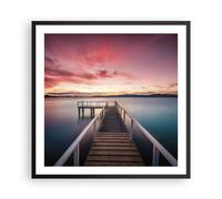 Affiche Poster 60x60cm Tableaux Image Photo Pont Rose Ciel Wall Art Decoration
