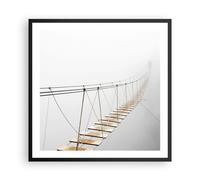 Affiche Poster 60x60cm Tableaux Image Photo Pont Suspendu Brouillard Wall Art