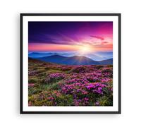 Affiche Poster 60x60cm Tableaux Image Photo Prairie Montagne Ciel Paysage Art