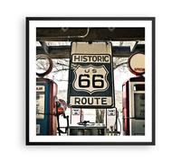 Affiche Poster 60x60cm Tableaux Image Photo route vieux 66 usa Wall Art