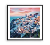 Affiche Poster 60x60cm Tableaux Image Photo Santorin Grèce Vue Wall Art