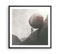 Affiche Poster 60x60cm Tableaux Image Photo Sisyphe Travail Pierre Wall Art