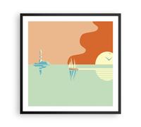 Affiche Poster 60x60cm Tableaux Image Photo Soleil Voilier Lanterne Wall Art