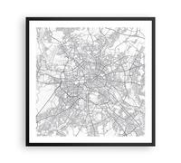 Affiche Poster 60x60cm Tableaux Image Photo Ville Carte Berlin Wall Art