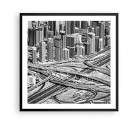 Affiche Poster 60x60cm Tableaux Image Photo Ville Gratte-ciel Autoroute Wall Art