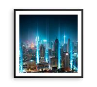 Affiche Poster 60x60cm Tableaux Image Photo ville nuit rue Wall Art Decoration