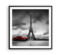 Affiche Poster 60x60cm Tableaux Image Photo Voiture Eiffle Paris ville Wall Art
