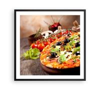 Affiche Poster 60x60cm Tableaux Image Pizza Nourriture Italie tradition Art