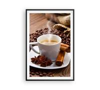 Affiche Poster 61x91cm Tableaux Image Café noir petit déjeuner chocolat Wall Art