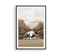 Affiche Poster 61x91cm Tableaux Image Chaîne vélos Amsterdam centre Wall Art