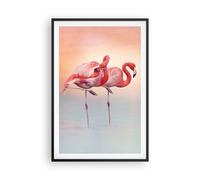 Affiche Poster 61x91cm Tableaux Image Flamants Roses Exotisme Oiseaux Wall Art