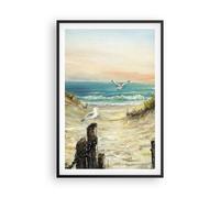 Affiche Poster 61x91cm Tableaux Image Impressionnisme Mouettes Côte Wall Art