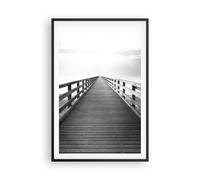 Affiche Poster 61x91cm Tableaux Image Jetée Point De Vue Noir Et Blanc Wall Art