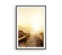Affiche Poster 61x91cm Tableaux Image le lever du soleil vague île océan Art