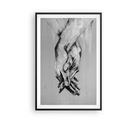 Affiche Poster 61x91cm Tableaux Image Manuscrit Mains Noir Et Blanc Wall Art