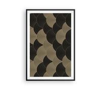 Affiche Poster 61x91cm Tableaux Image Noir Et Or Cercles Graphiques Wall Art