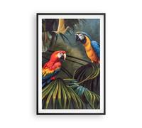 Affiche Poster 61x91cm Tableaux Image Photo Ara Perroquets Palmiers Wall Art