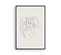 Affiche Poster 61x91cm Tableaux Image Photo Art. Ligne Baiser Wall Art