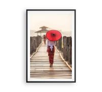 Affiche Poster 61x91cm Tableaux Image Photo Birmanie Parapluie Pont Wall Art
