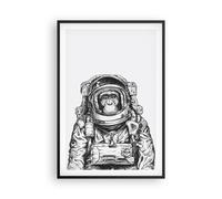 Affiche Poster 61x91cm Tableaux Image Photo Chimpanzé Astronaute Dessin Wall Art