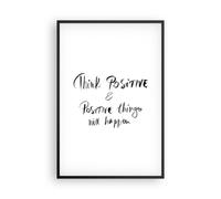 Affiche Poster 61x91cm Tableaux Image Photo Devise Pensée Positivement Wall Art