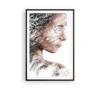 Affiche Poster 61x91cm Tableaux Image Photo Femme Double Exposition Wall Art