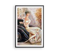 Affiche Poster 61x91cm Tableaux Image Photo femme rétro style Wall Art