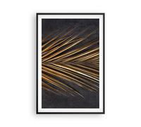 Affiche Poster 61x91cm Tableaux Image Photo Feuille Or Noir Wall Art Decoration