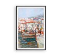 Affiche Poster 61x91cm Tableaux Image Photo Île Bateaux Port Wall Art Decoration
