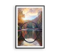 Affiche Poster 61x91cm Tableaux Image Photo Jardin Rhododendrons Pont Wall Art