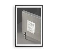 Affiche Poster 61x91cm Tableaux Image Photo Labyrinthe Gris Perdu Wall Art