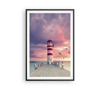 Affiche Poster 61x91cm Tableaux Image Photo Lanterne Mer Côte Wall Art
