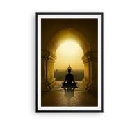 Affiche Poster 61x91cm Tableaux Image Photo Méditation Temple Ombre Wall Art