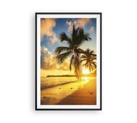 Affiche Poster 61x91cm Tableaux Image Photo mer plage palmier Wall Art