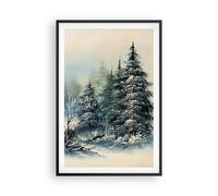 Affiche Poster 61x91cm Tableaux Image Photo Neige Picea Forêt Wall Art