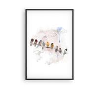 Affiche Poster 61x91cm Tableaux Image Photo Oiseaux Canaries Branche Wall Art