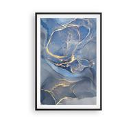 Affiche Poster 61x91cm Tableaux Image Photo Or bleu peinture Wall Art Decoration