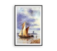 Affiche Poster 61x91cm Tableaux Image Photo Pêcheur Navire Ventilateur Wall Art