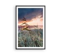 Affiche Poster 61x91cm Tableaux Image Photo Plage Herbe Horizon Wall Art