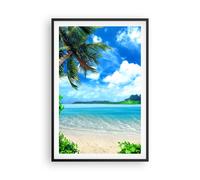 Affiche Poster 61x91cm Tableaux Image Photo Plage vacances île palmier Wall Art