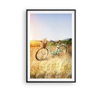 Affiche Poster 61x91cm Tableaux Image Photo Vélo Prairies Fleurs Wall Art