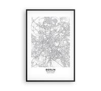 Affiche Poster 61x91cm Tableaux Image Photo Ville Carte Berlin Wall Art