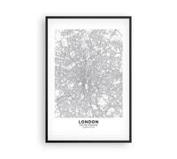 Affiche Poster 61x91cm Tableaux Image Photo Ville Carte Londres Wall Art