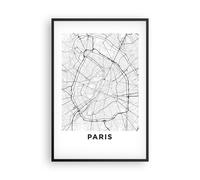 Affiche Poster 61x91cm Tableaux Image Photo Ville Carte Paris Wall Art