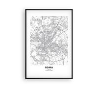Affiche Poster 61x91cm Tableaux Image Photo Ville Carte Rome Wall Art Decoration